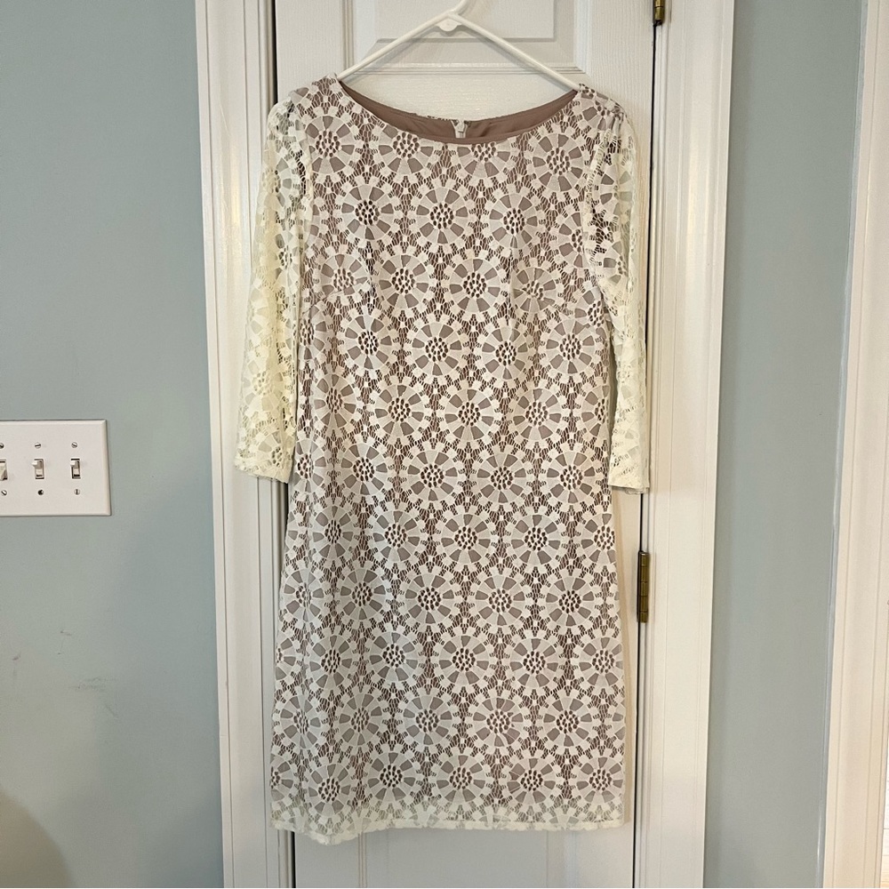 Eliza J ivory and nude lace dress Size 8